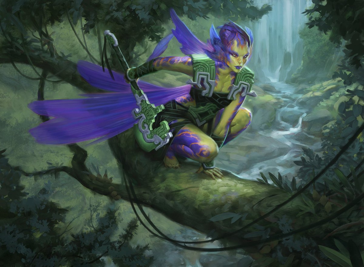 Back to Ixalan and 2017 with a tree dwelling merfolk. Merfolk Branchwalker © 2017 Wizards of the Coast . . . #mtg #magicthegathering