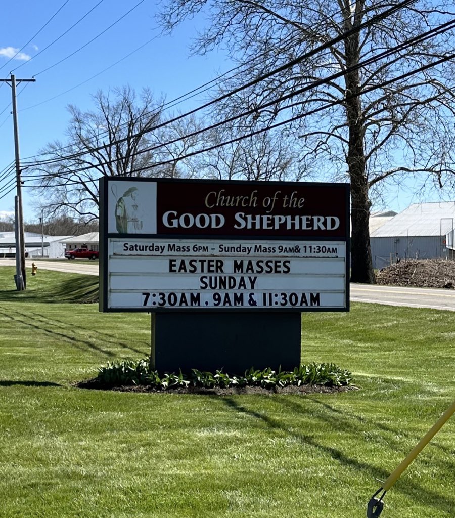 GoodShepherdWM's tweet image. Easter Sunday Mass schedule! ⛪️✝️🕊️