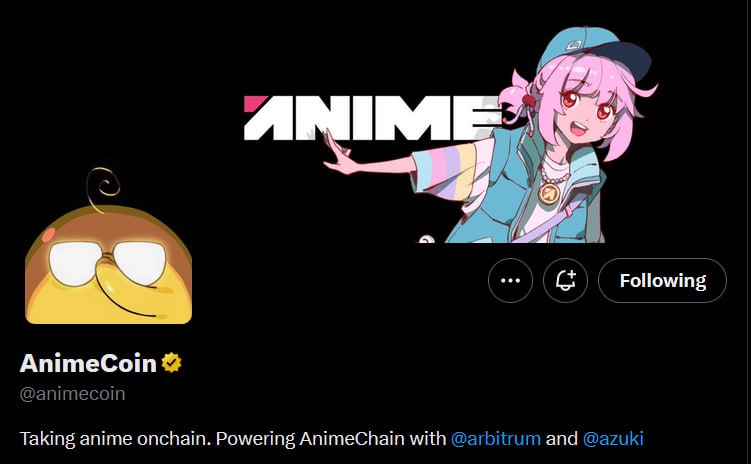 ⛓️AnimeChain 

🔝Connect your wallet and twitter 
🔝Complete Tasks

link : points.anime.xyz

❓Stay up to date on <a href="/animecoin/">Animecoin</a> for what comes next.