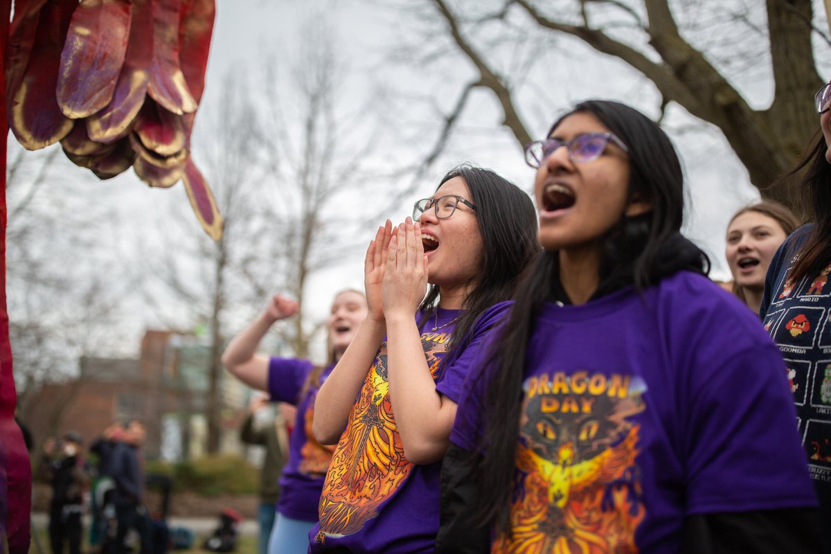 CornellEng's tweet photo. Cornell Engineering’s phoenix rises again, spreading its wings to defend the Engineering Quad against the dragon!🔥

Happy Dragon Day, Big Red! ❤️🐉✨ https://t.co/9XgcdbifY5