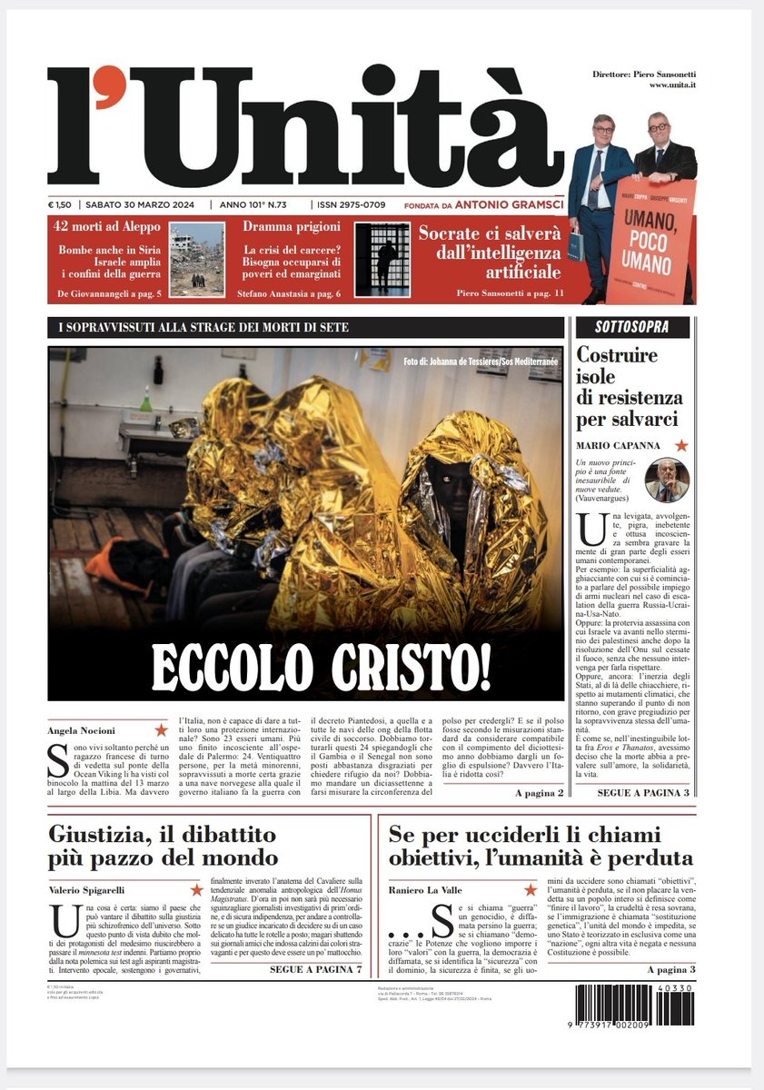 📰 La prima pagina dell’#Unità del #30marzo Abbonati subito: bit.ly/ABBONATI-SUBITO