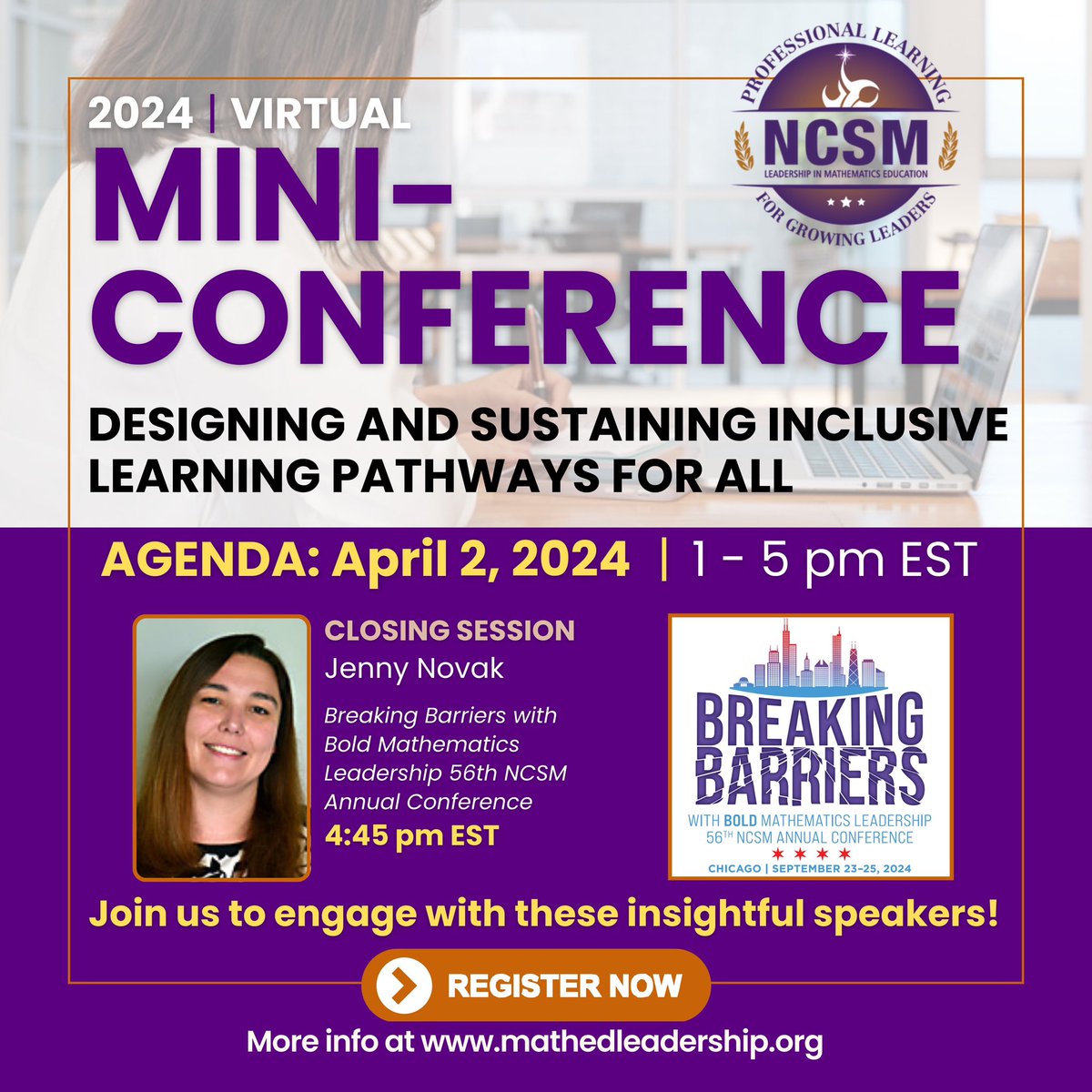 🤓 The agenda is out for next week’s NCSM’s Virtual Mini-Conference being held Tuesday, April 2nd! There’s still time to register! Don’t miss a chance to engage with these dynamic speakers! ncsm.memberclicks.net/2024-virtual-m… #NCSMBOLD #April2nd