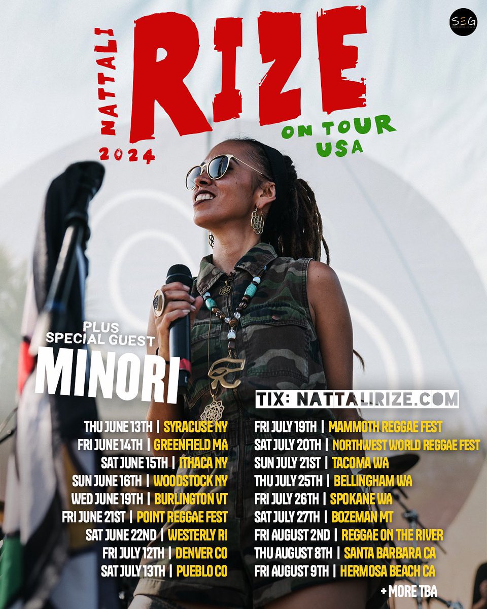 🌪Rize Nation TOUR ANNOUNCE 🗺 SummerUSA 🌞 The Mission continues. Coming with that S☀️LAR Energy Joining me and my badass all star band is conscious queen from di block @minifromdblock 🇯🇲 SUMMER ENERGY • SUNSHINE STATE OF MIND• READY🚀 ALL TIX NATTALIRIZE.COM