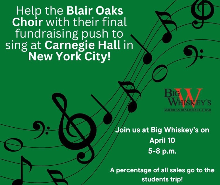 Thank you for your support of the Blair Oaks Choir!