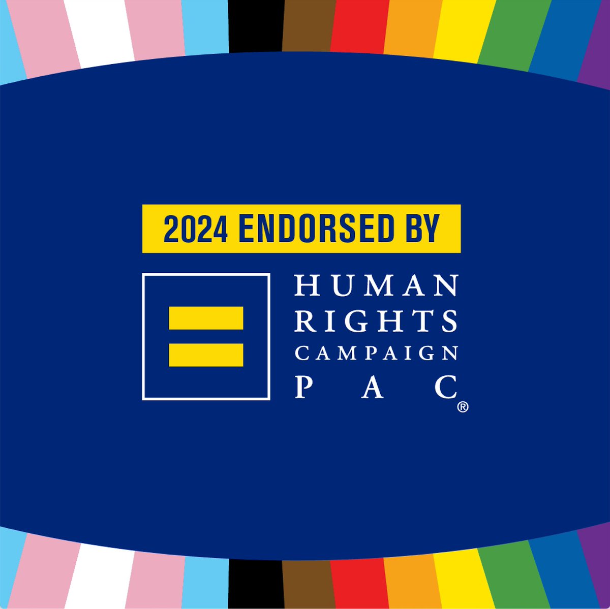 I'm thrilled to share that I've received the endorsement of the Human Rights Campaign! As a fierce advocate for equality and justice, I stand with the LGBTQ+ community in fighting for a world where everyone can live openly and without fear.