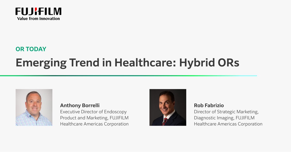 Hybrid ORs represent a paradigm shift in modern #healthcare. Fujifilm executives delve into the strategic advantages of hybrid ORs, emphasizing their role in driving collaborative care and improving patient safety. Read more at OR Today: brnw.ch/21wIlEL #medtech