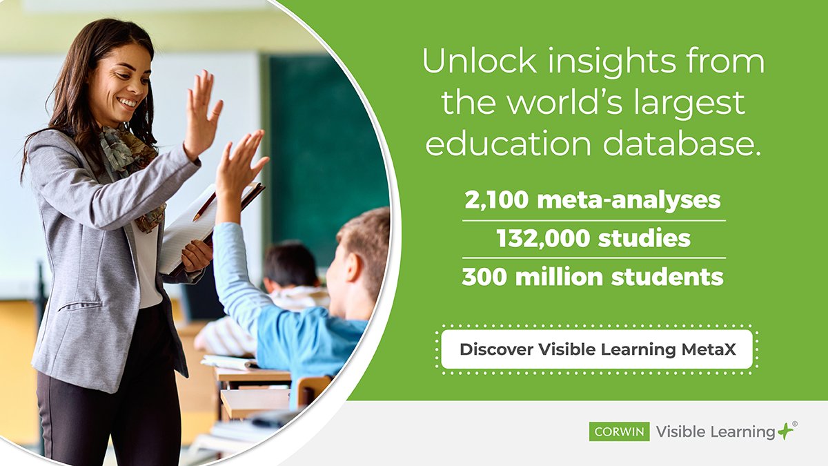 Overwhelmed by the #VisibleLearning database? With over 350 influences, it can be challenging to unpack the core concepts. Join @jtalmarode on April 15th to translate the research into practical applications. Register now: ow.ly/HXyw50QNPZS