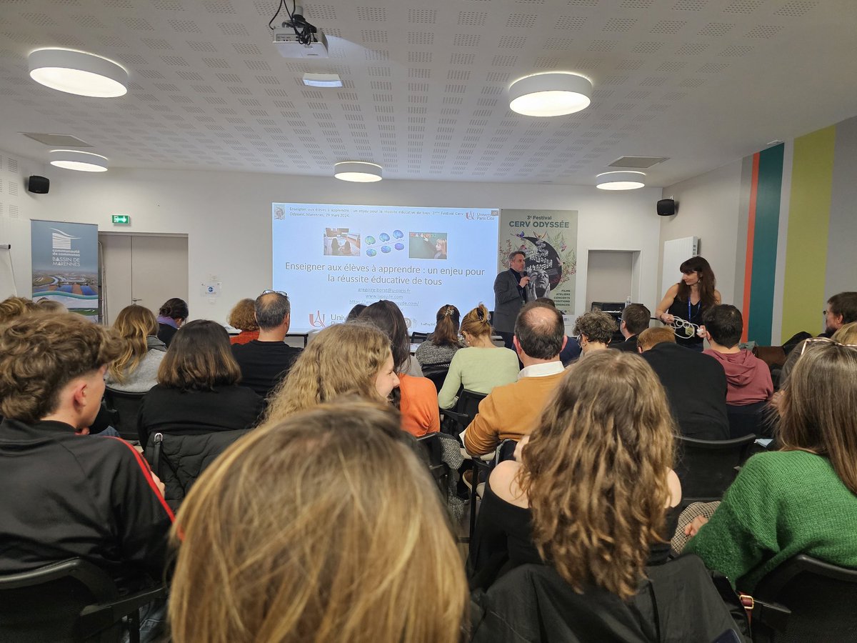 Conférence de Grégoire Borst @lapsyde au festival @CervOdyssee de Marennes - 'Enseigner aux élèves à apprendre, un enjeu pour la réussite de tous'