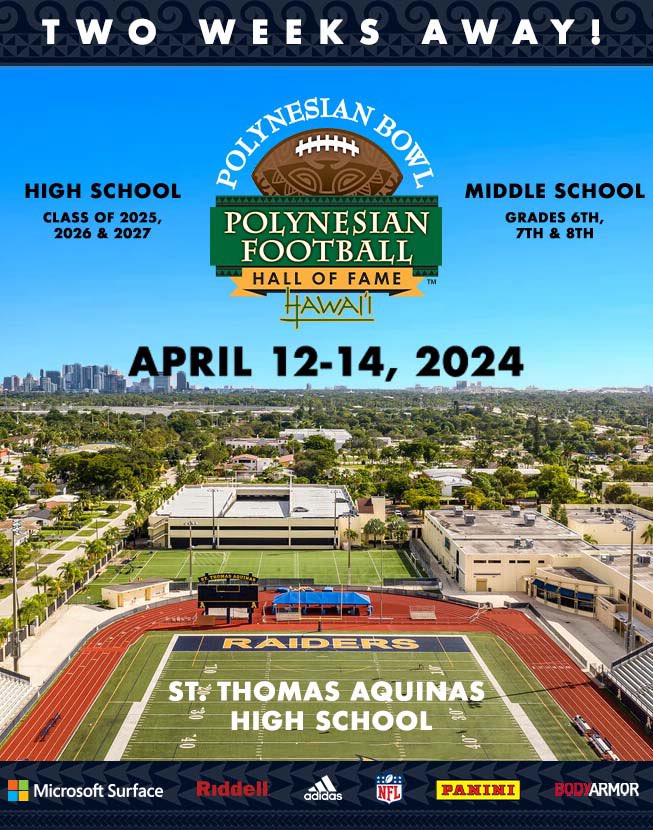 EAST INVITEES The 2024 Polynesian Bowl EAST National Combine & Showcase is just TWO WEEKS AWAY! LIMITED SPOTS REMAIN REGISTER TODAY 👇🏽 polynesianbowl.com/nationalcombin…