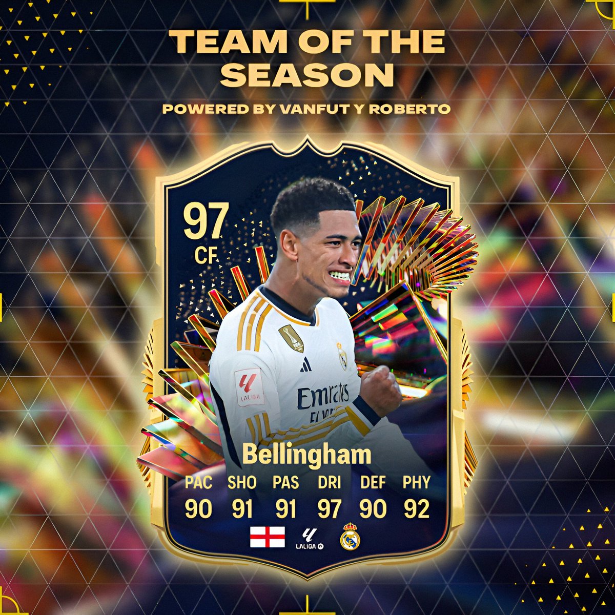 💡BELLINGHAM TOTS💡

Yo creo que es obvio que va a salir, pero alomejor le suben algún punto de media...

Estaré subiendo hoy 6 tots de la liga española y mañana de otra liga

Collab con <a href="/rtomoba/">Roberto__</a> 

Dale ♥️ y 🔁 para más

#EAFC24 #EAFC