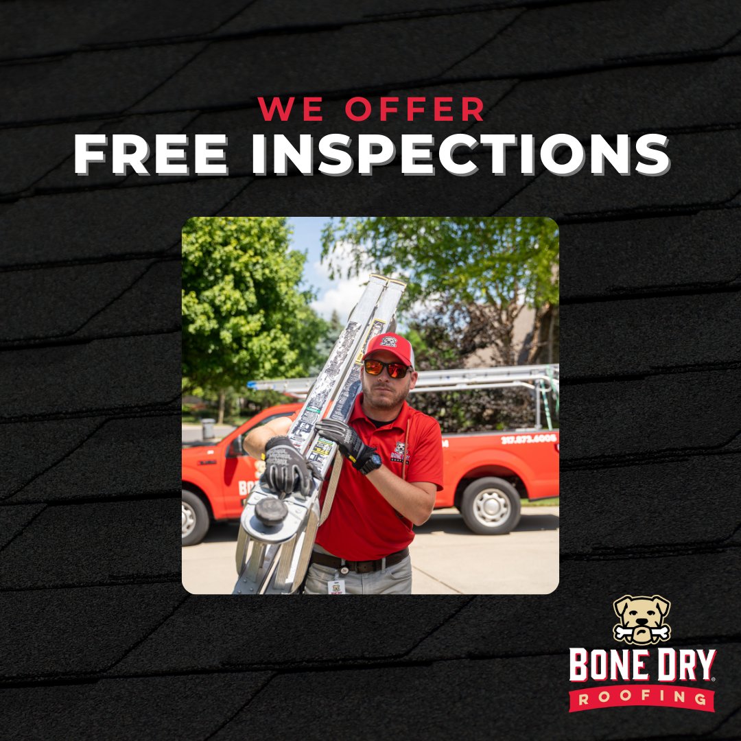 All roofs eventually wear down, which is why a regular roof inspection is essential to ensuring the quality of your roof. 🏡⏲️⛈️ 
Don't wait to get your roof inspected. Schedule now 👉🏼🔗 bonedry.com/contact-us/
#BoneDry #BoneDryRoofing #RoofInspections