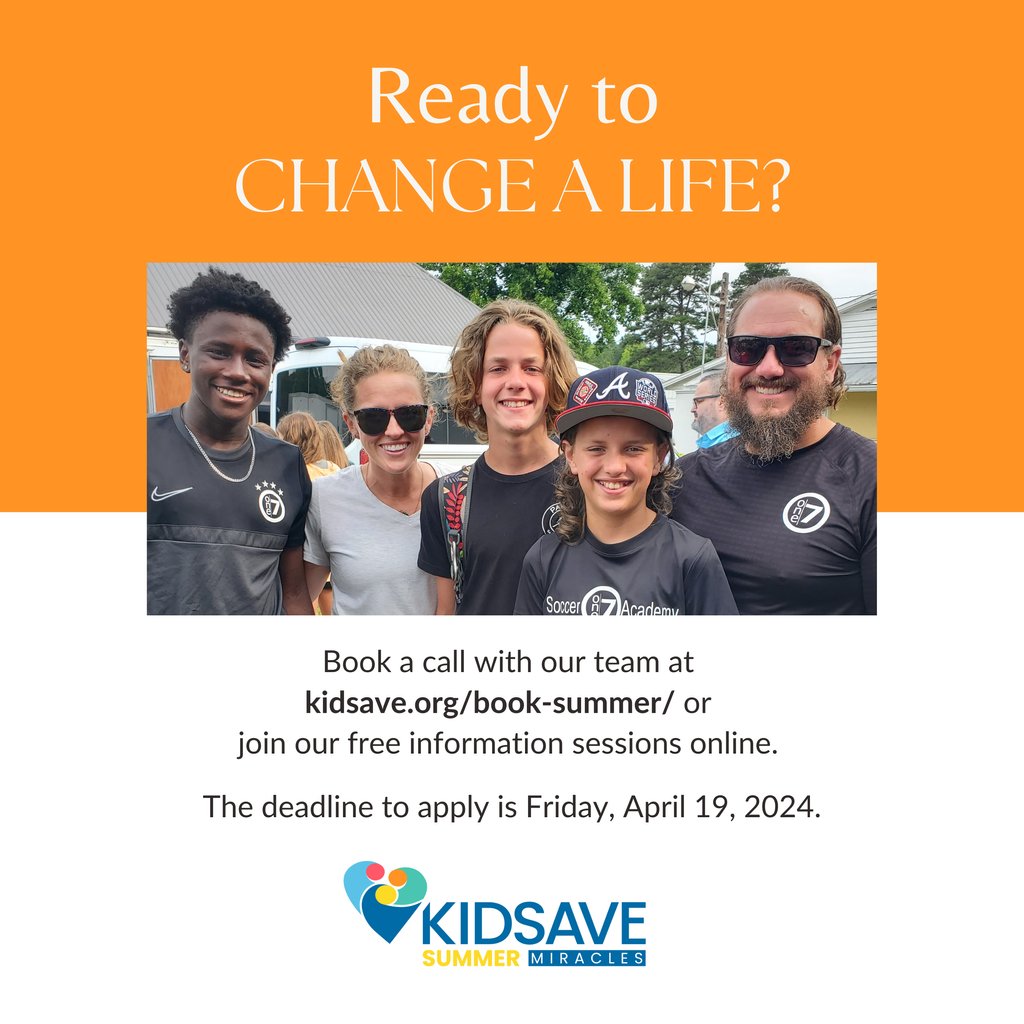 Applications are open to be a Summer Miracles host family this summer, but you need to act fast! The deadline to apply is Friday, April 19. Visit kidsave.org/book-summer/ to book a call with our team to learn more and get started today! #kidsave #summermiracles #adoption