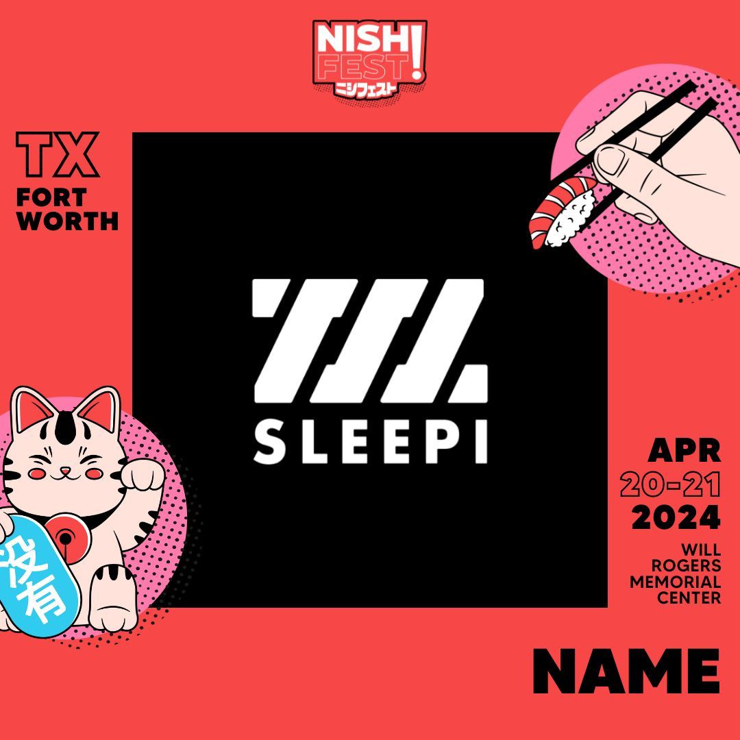 Wish you could grab some Sleepi Merch in person? Catch us at both days of @nishifest ! We'll have all of our designs including our Anime Parodies, Vshojo Collab, Year of the Dragon and more! Grab your tickets now at Nishifest.com