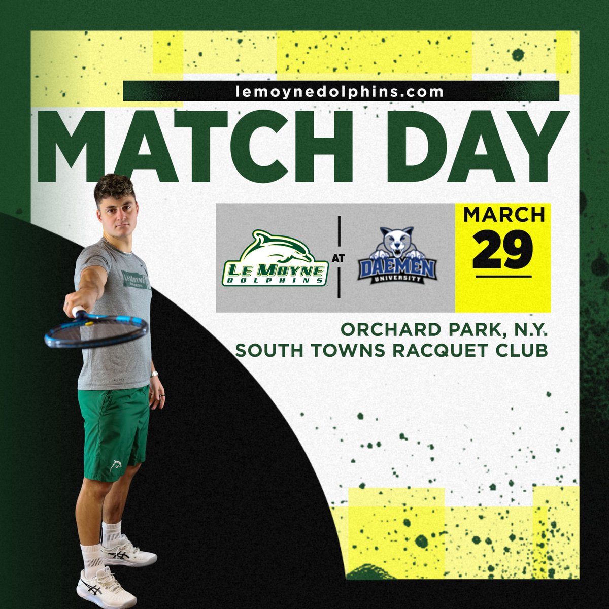It's MATCH DAY!! 🆚 Daemen University Wildcats 🏟️South Towns Racquet Club - Orchard Park, N.Y.