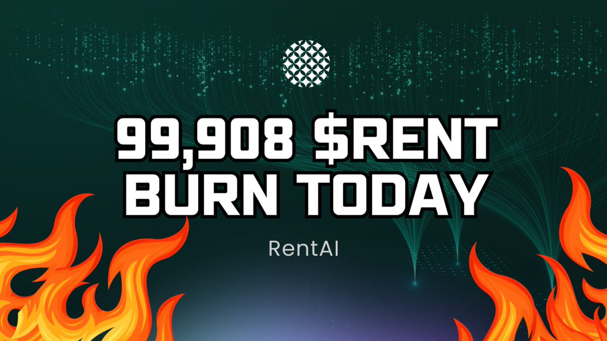 99,908 $RENT burnt today! 1% of supply is gone.

This is a weekly event, every Friday we burn more $RENT!

🔥🔥🔥