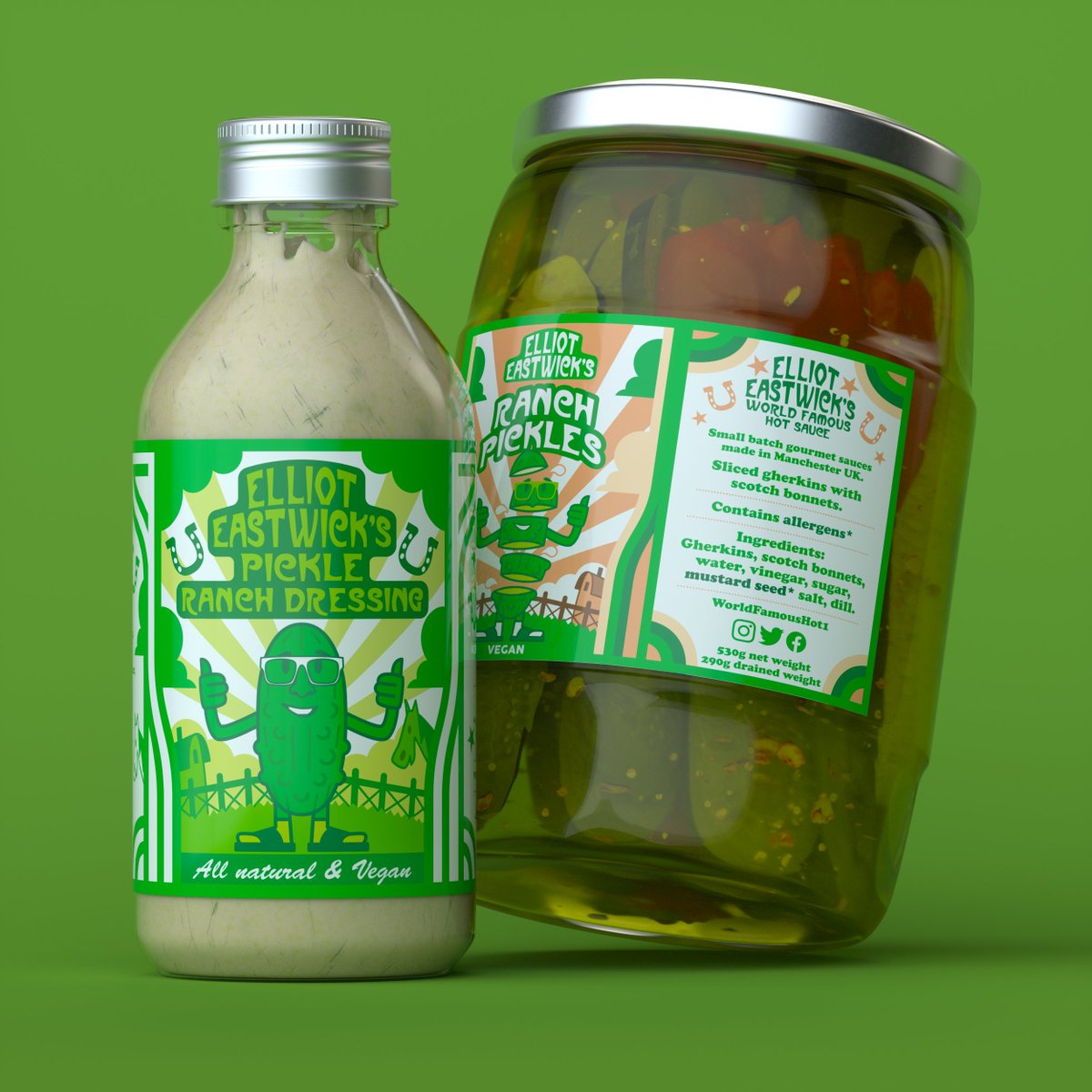 PICKLES AND PIZZA 🥒🍕
PICK UP OUR ALL NEW PICKLE PACK!
PLUS PIZZA OIL IS BACK!
BRAND NEW Ranch Pickles!

A big old 530g jar of sliced pickles with hot pickled whole scotch bonnets in a mustard and dill brine.
worldfamoushotsauce.co.uk/products/pickl…
TENNER!