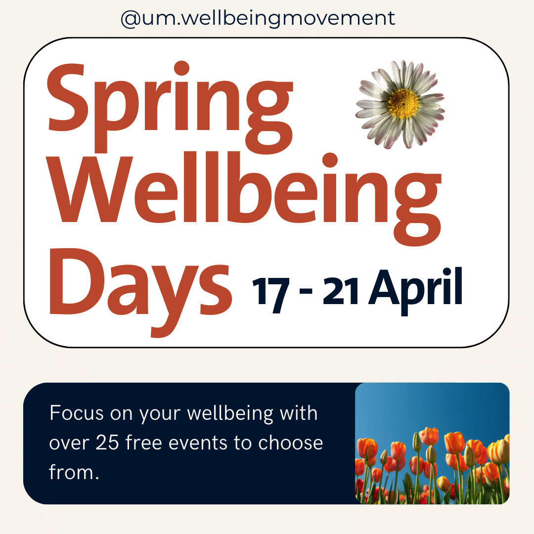 Spring Wellbeing Days arrived! We are thrilled to announce the Spring Wellbeing Days 2024. Join us between 17–21 April for 5 days full of events tailored to help you improve your wellbeing year-long. aanmelder.nl/springwellbeing