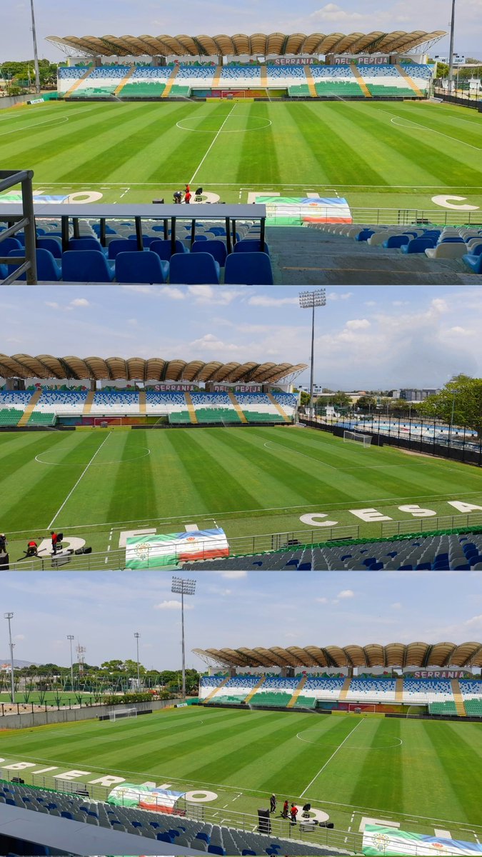 Vpar_Informa's tweet image. 🔵⚪🔴 | Así luce el estadio Armando Maestre Pavajeau previo al encuentro de esta tarde entre Alianza FC y el Deportes Tolima, por la Fecha 14 de la Liga Betplay Dimayor @AlianzaFc_ofic @AlianzaVup @cesaralo @EduardoLuisFut @andresmarocco @elzurdodequilla @Ellucero @serpra72.