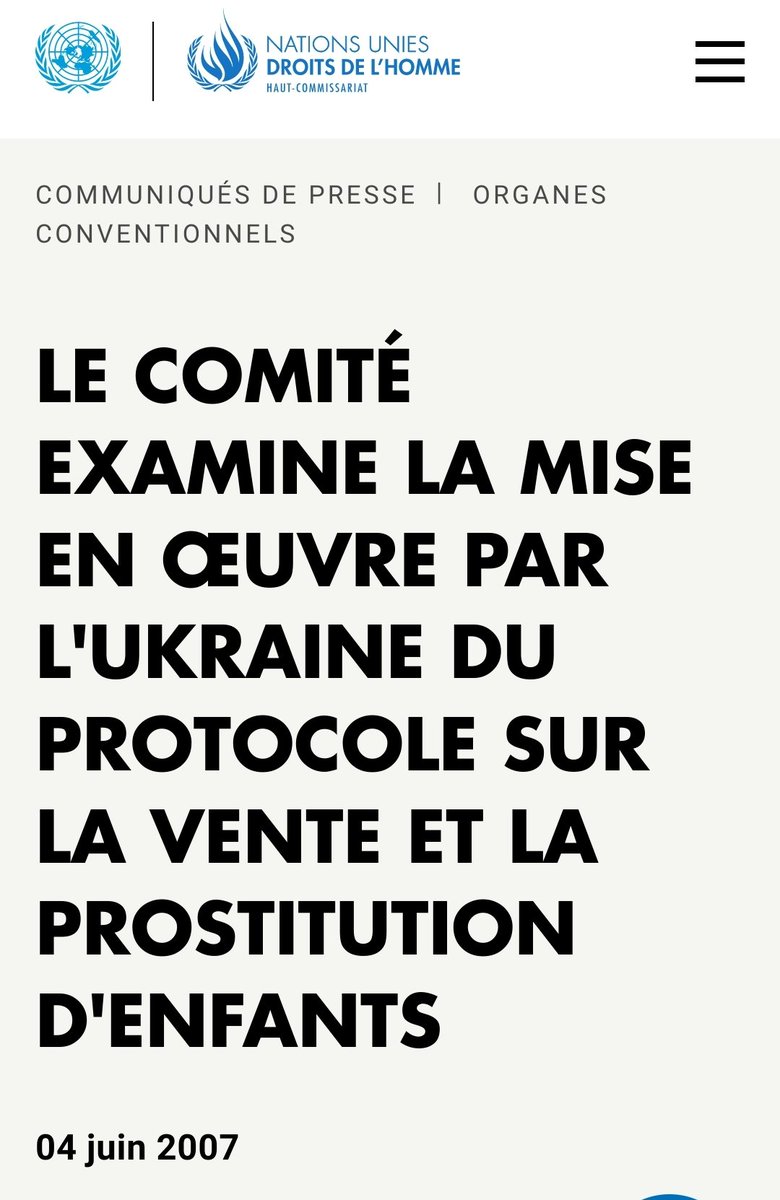 PChaibriant's tweet photo. En 2007 l'ONU demandait à l'Ukraine d'arrêter de prostituer et vendre des enfants aux pervers.
Ils n'ont rien arrêté du tout.
Ça fait +17 ans que le monde entier sait que l'Ukraine est le pays de tous les trafics ignobles...
Et c'est ÇA qu'on défend.
https://t.co/ofUIUMRDli https://t.co/XgACeprVfQ