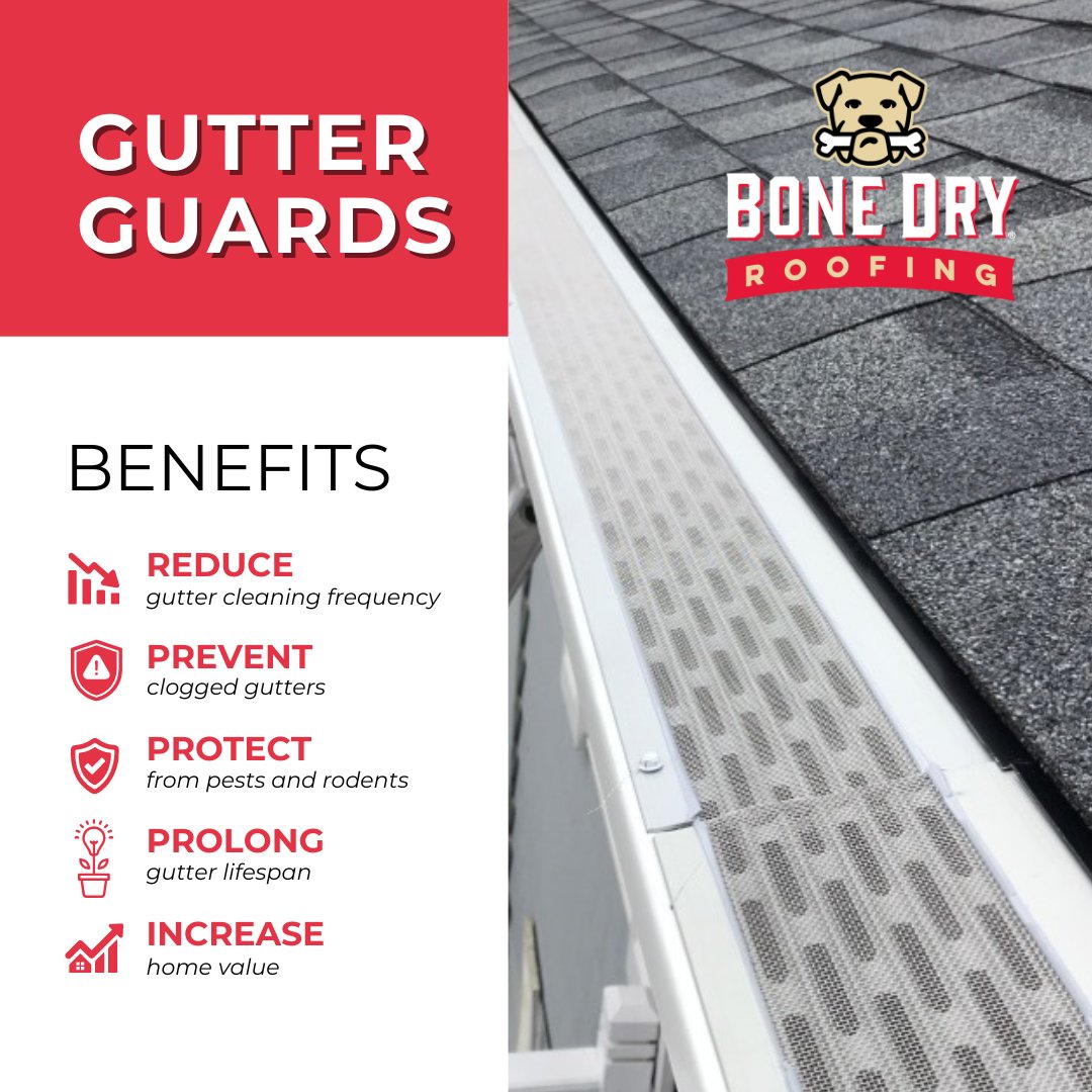 Are your gutters clean and clog-free? ⛈️💨

Schedule your free inspection and estimate today 👉🏼🔗 bonedry.com/contact-us/ for a "once-and-done" upgrade that will help protect your home from all kinds of moisture damage.

#BoneDry #BoneDryRoofing #GutterGuards