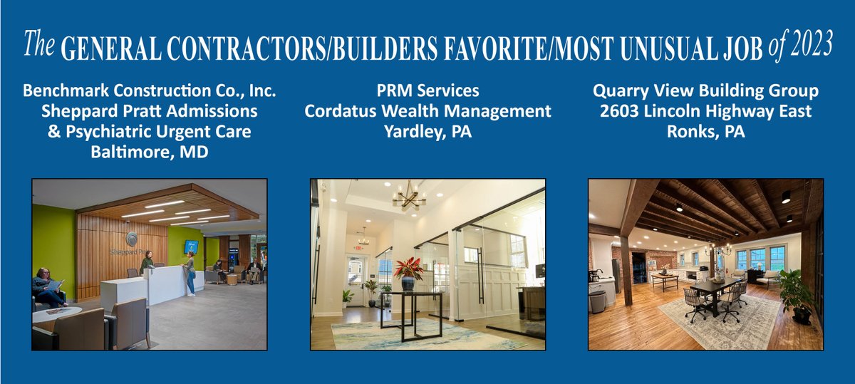 Celebrate the winners of the General Contractors/ Builders Favorite/Most Unusual Job Category: Benchmark | PRM | Quarry View Building Group online.flippingbook.com/view/106179642…