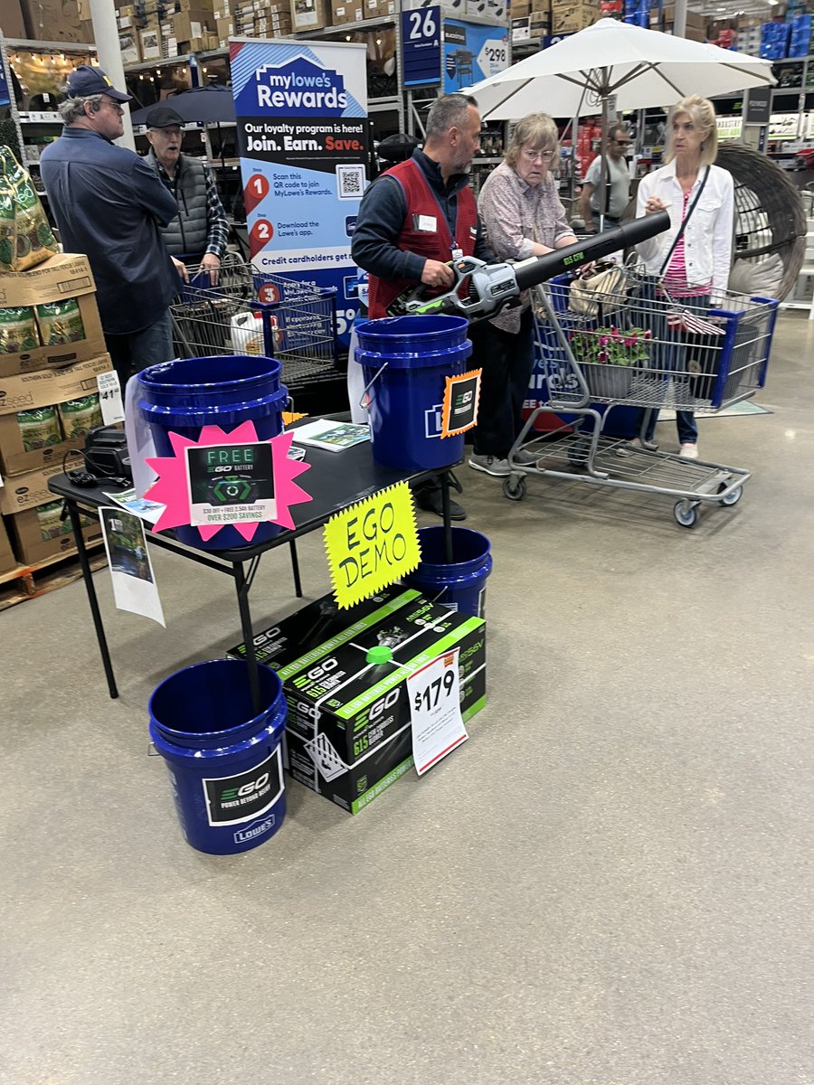 Eric Marler (@eric_marler) on Twitter photo Look who we caught at the demo table today! Jeremy and his team are having fun with the Ego Power Blower. #R1DEMOS
<a href="/jeremybeas1/">Jeremy Beasley</a> <a href="/GibbyRocks10/">Chris Gibson</a> <a href="/BenitoKomadina/">Benito.Komadina@Lowes</a> Look who we caught at the demo table today! Jeremy and his team are having fun with the Ego Power Blower. #R1DEMOS
<a href="/jeremybeas1/">Jeremy Beasley</a> <a href="/GibbyRocks10/">Chris Gibson</a> <a href="/BenitoKomadina/">Benito.Komadina@Lowes</a>