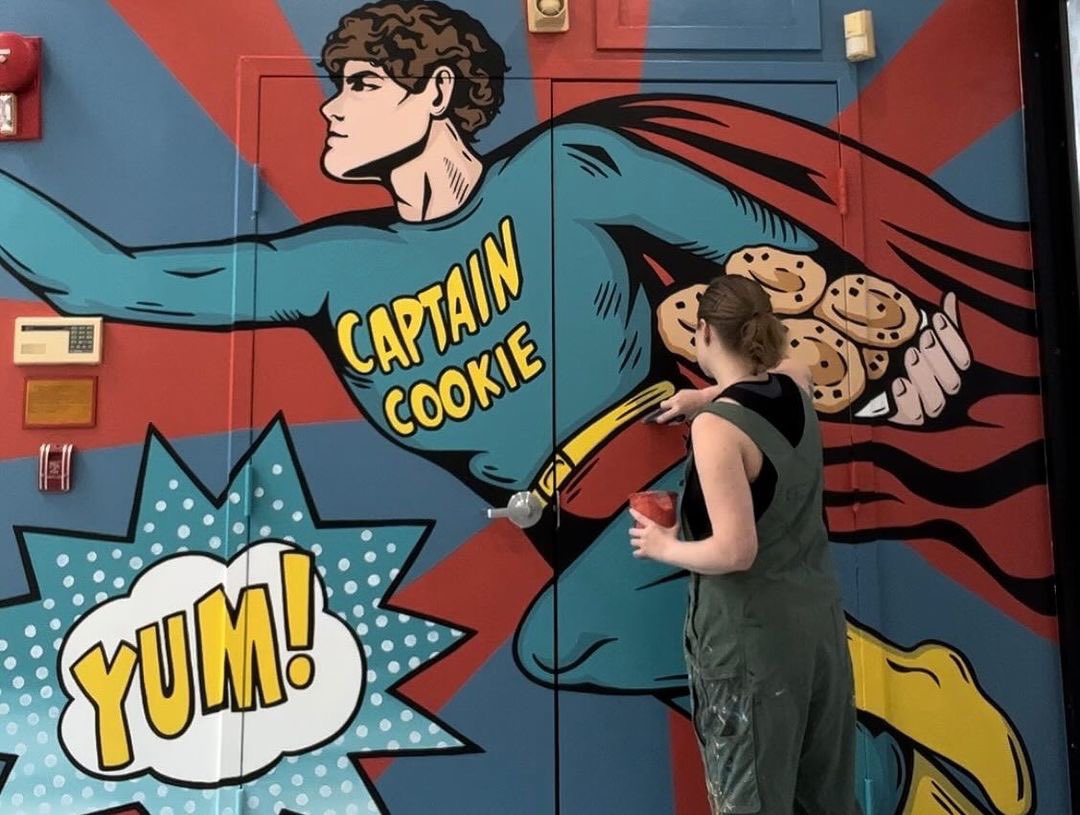 🎨✨ Embracing the beauty of our Captain Cookie & the Milk Man Cleveland Park store with gratitude for the incredible artwork by @CapitalMurals. 🍪💫 Each brushstroke captures our mission: “Saving the World, One Cookie at a Time.” Come indulge sweetness and artistry!