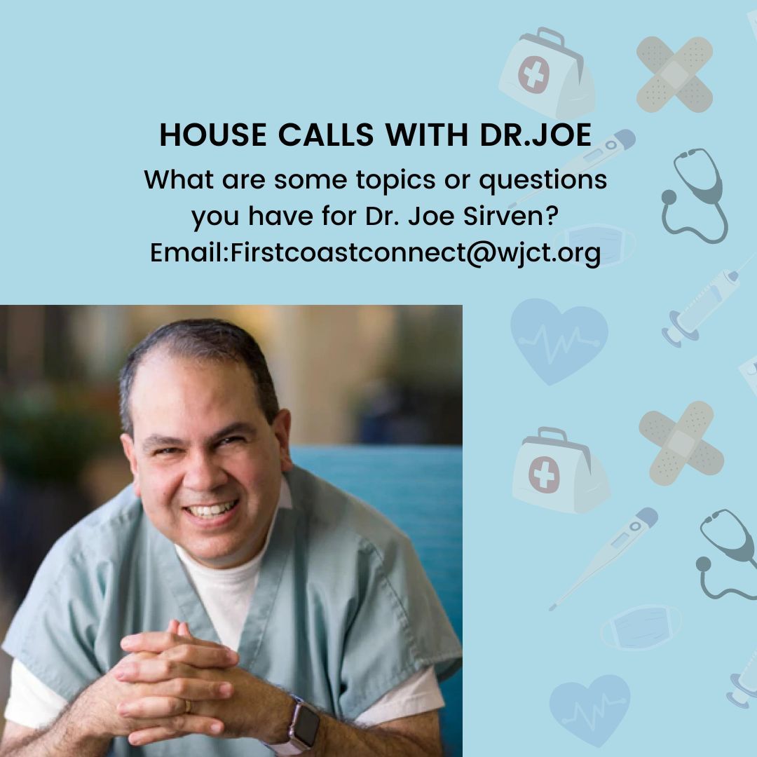 WJCT News (@wjctnews) on Twitter photo 🩺 Dr. Sirven from "What's Health Got to Do With it" will be a guest on @fcconair Monday, 4/1! Have health- related questions? Send an email to firstcoastconnect@wjct.org or can call in and ask <a href="/jsirven/">Joseph Sirven, MD</a> on air (904) 549-2937⚕️ 🩺 Dr. Sirven from "What's Health Got to Do With it" will be a guest on @fcconair Monday, 4/1! Have health- related questions? Send an email to firstcoastconnect@wjct.org or can call in and ask <a href="/jsirven/">Joseph Sirven, MD</a> on air (904) 549-2937⚕️