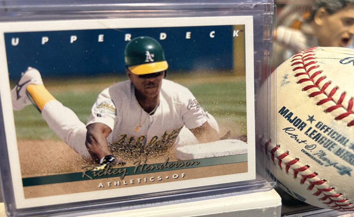 Sometimes the coolest cards are in the .50 box. #rickeyhenderson #athletics
