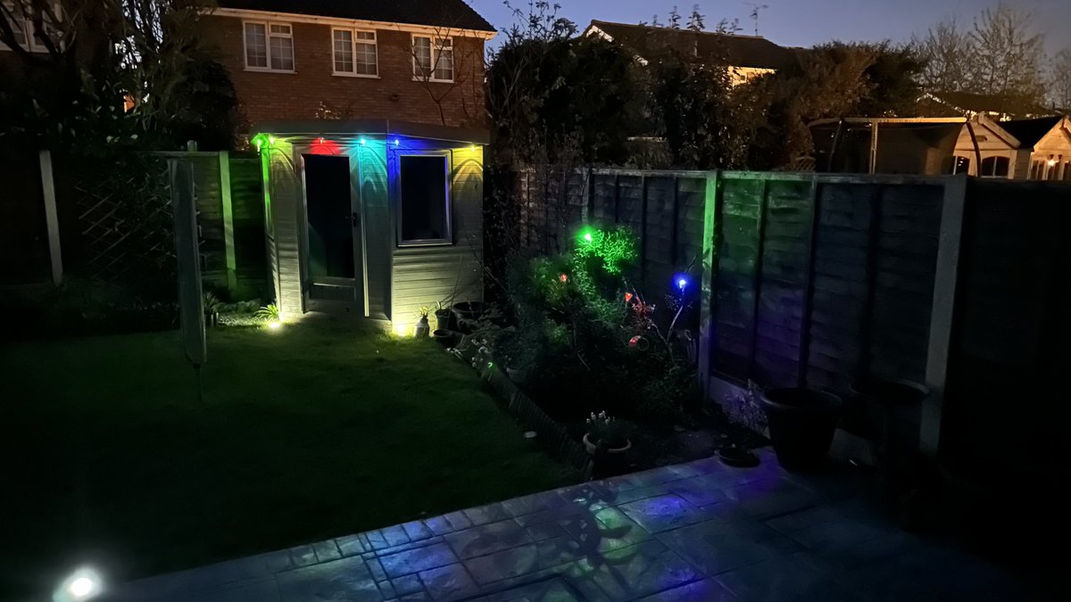 Garden all lit up