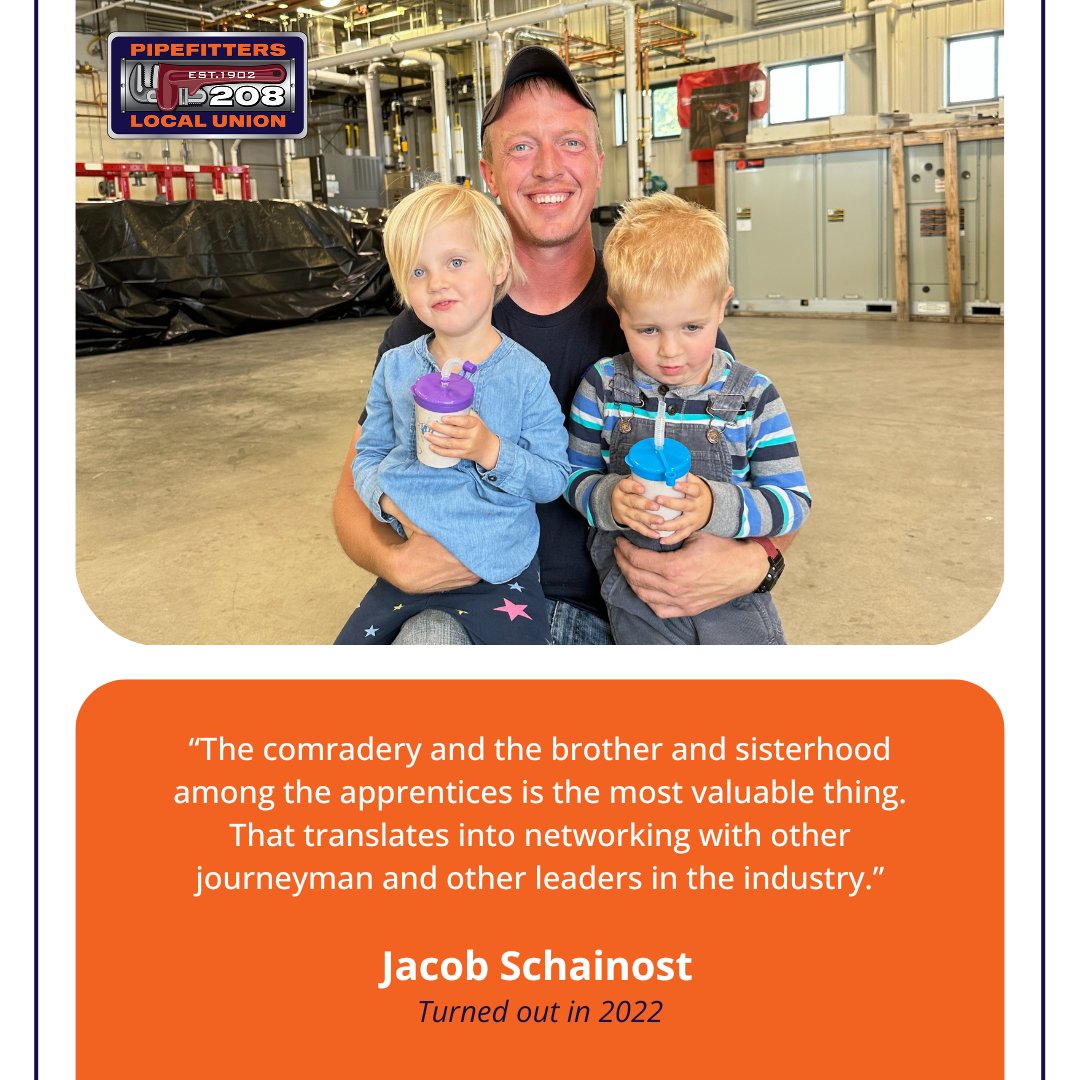 Considering an apprenticeship? 'Definitely do it. I was working at a grocery store 7 years ago and now I am able to comfortably support my family and really enjoy what I do as a Commercial HVAC Service Tech.'
#UALocal208 #AlwaysEssential #WeBuildCO