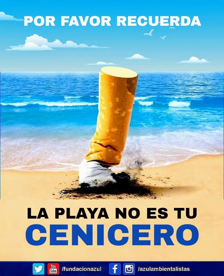 En esta #SemanaSanta2024 por favor RECUERDE: #LaPlayaNoEsTuCenicero 🚬 Dejar #colillas en la playa es una práctica habitual que carece de regulación. Una práctica que es muy perjudicial porque son uno de los elementos que contaminan los #océanos.