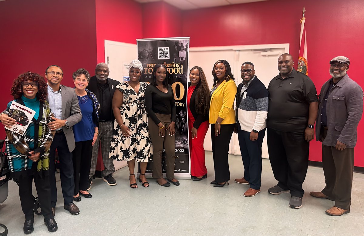 FL_CSSBMB's tweet photo. Last night, our staff attended the "Remembering Rosewood" event in Tallahassee. It was an honor to stand witness to the stories shared by direct descendants of the Rosewood tragedy, as well as those who tirelessly fought for reparations and justice.
#RememberingRosewood #CSSBMB https://t.co/zPHC3i5Uw1