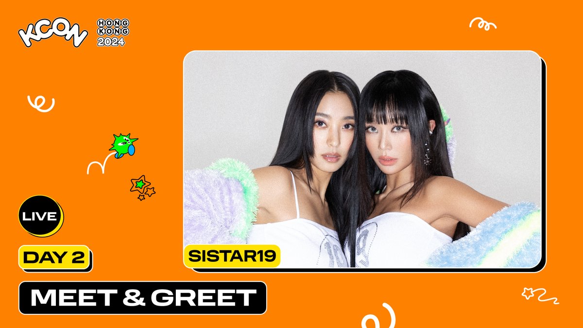[#KCONHONGKONG2024]
LIVE STREAMING 📢

👋MEET&amp;GREET I SISTAR19 I KCON HONG KONG 2024 (HKT 2024.03.31 14:30 / KST 2024.03.31 15:30)

🔗 KCON official youtube.com/live/AEqDccRMf…