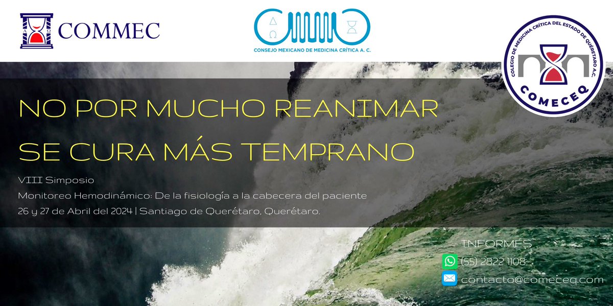 MonitoreoHem's tweet image. 💧💧💧 ¡No por mucho reanimar se cura más temprano!

🗓️26 y 27 de abril 2024
📍 Querétaro, Qro. 🍷🍇🧀

#MonitoreoHem2024 #COMECEQ #COMMEC #CMMC 🇲🇽