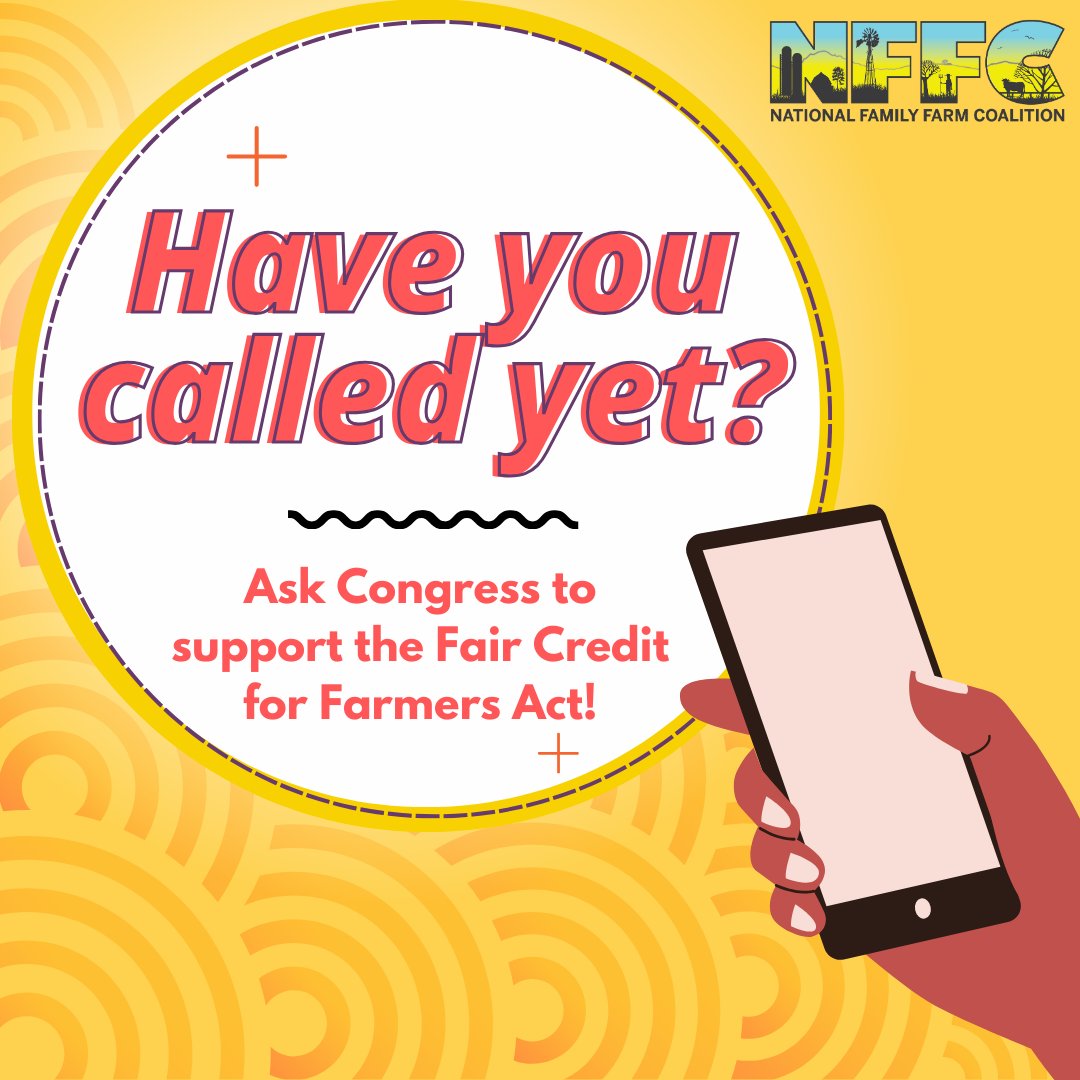 This is your sign to contact #Congress and ask them to support the #FairCreditforFarmersAct! More info: actnow.io/R20xAvD