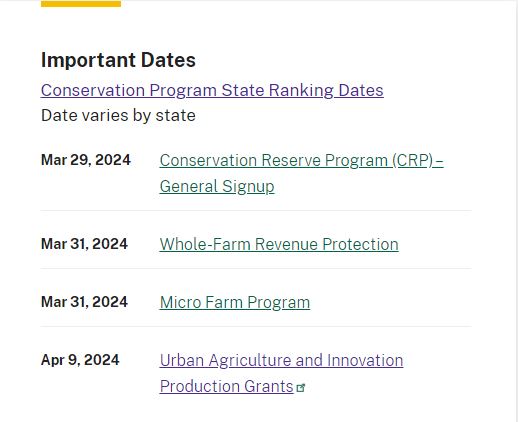 Important deadlines for current programs on Farmers.gov.