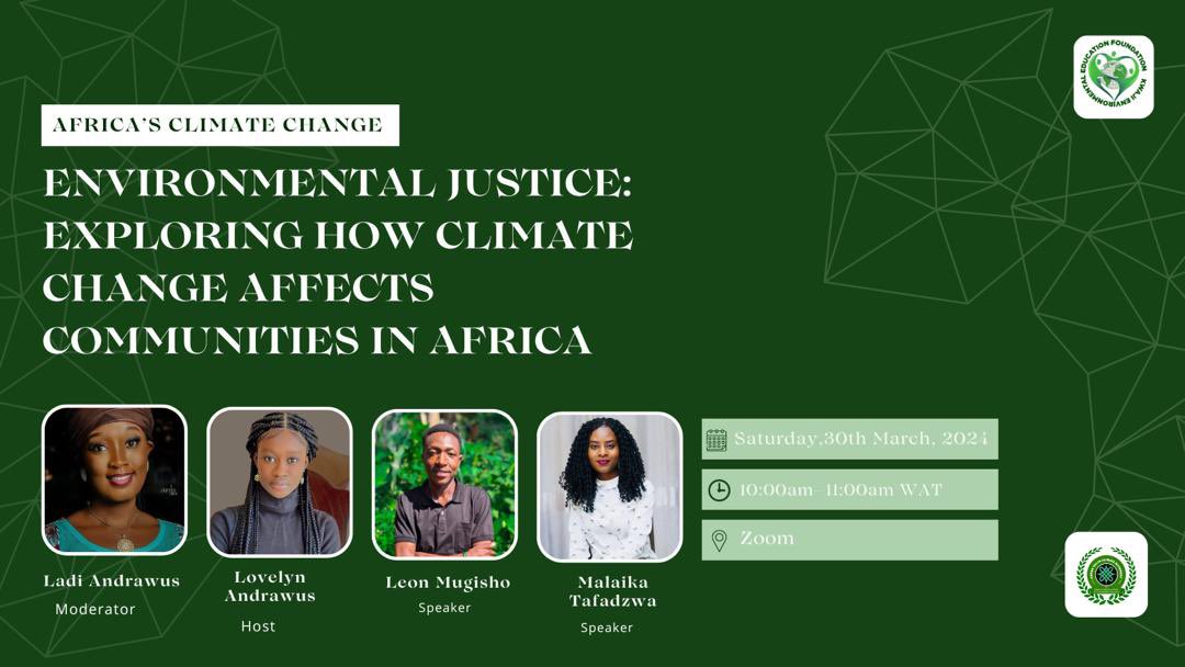 Join us for a groundbreaking Climate Justice in Africa webinar! Explore pressing issues, innovative solutions, and community empowerment in the fight against climate change. Be part of the conversation shaping a sustainable future in Africa. Meeting link👇🏾 meet.google.com/yav-znyz-gpe