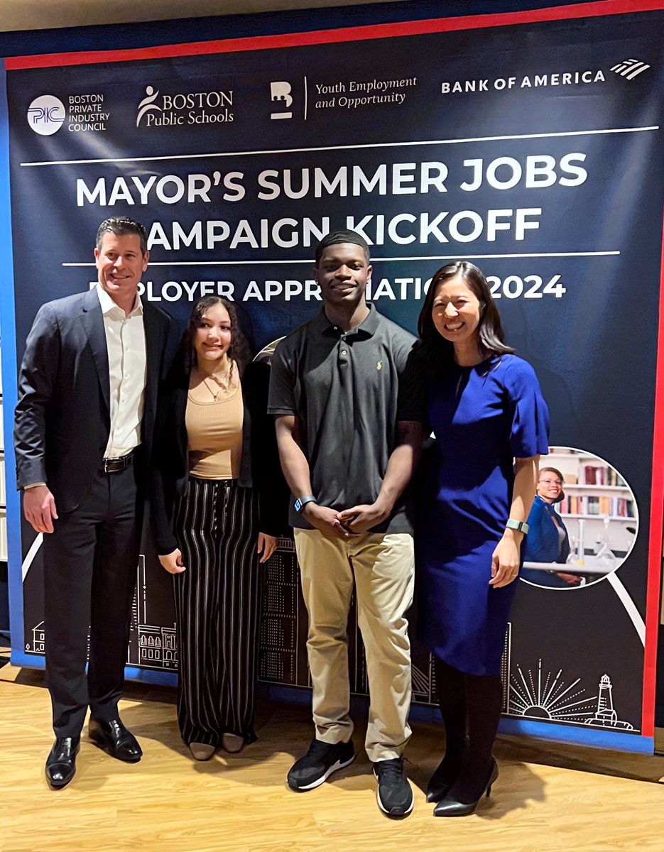 Miceal Chamberlain (@mg_chamberlain) on Twitter photo Great night kicking off Mayor Wu and the City of Bostonās Summer Jobs Campaign with <a href="/BankofAmerica/">Bank of America</a>ās longstanding summer youth employment partner, the @BostonPIC, along with fellow summer youth employers and student interns! Proud of our cityās commitment to these future leaders. Great night kicking off Mayor Wu and the City of Bostonās Summer Jobs Campaign with <a href="/BankofAmerica/">Bank of America</a>ās longstanding summer youth employment partner, the @BostonPIC, along with fellow summer youth employers and student interns! Proud of our cityās commitment to these future leaders.