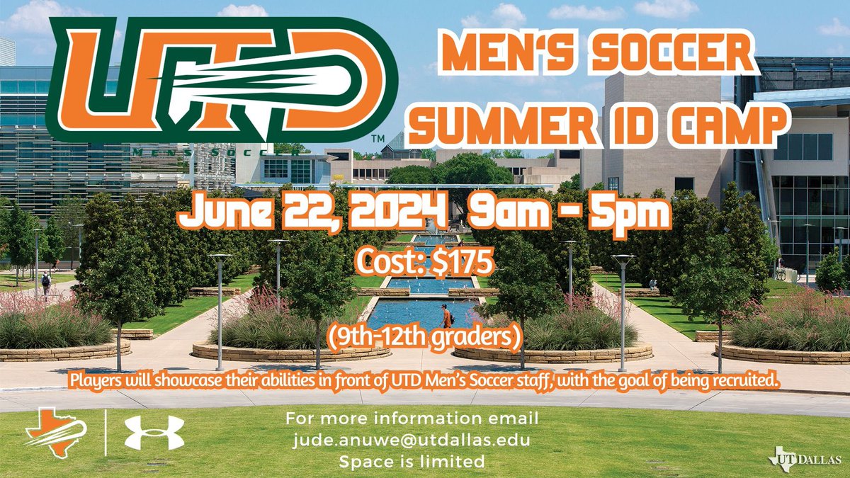 What better way to spend a summer day? If you think you have what it takes to earn a spot on our roster...hit the link in the bio and sign up today! 6/22/24 9am-5pm @ UTD Ages 14-18 Space is limited.