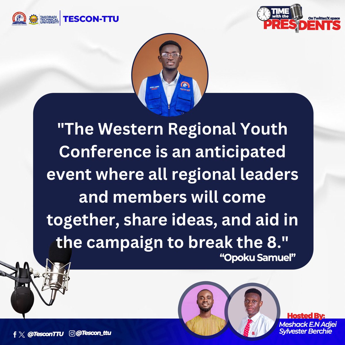 TesconTTU's tweet photo. 📍 Excerpts of our X-Space! 📍 

🗣️ H.E Samuel Opoku President of Umat-Tescon https://t.co/wIvrkJYOKd