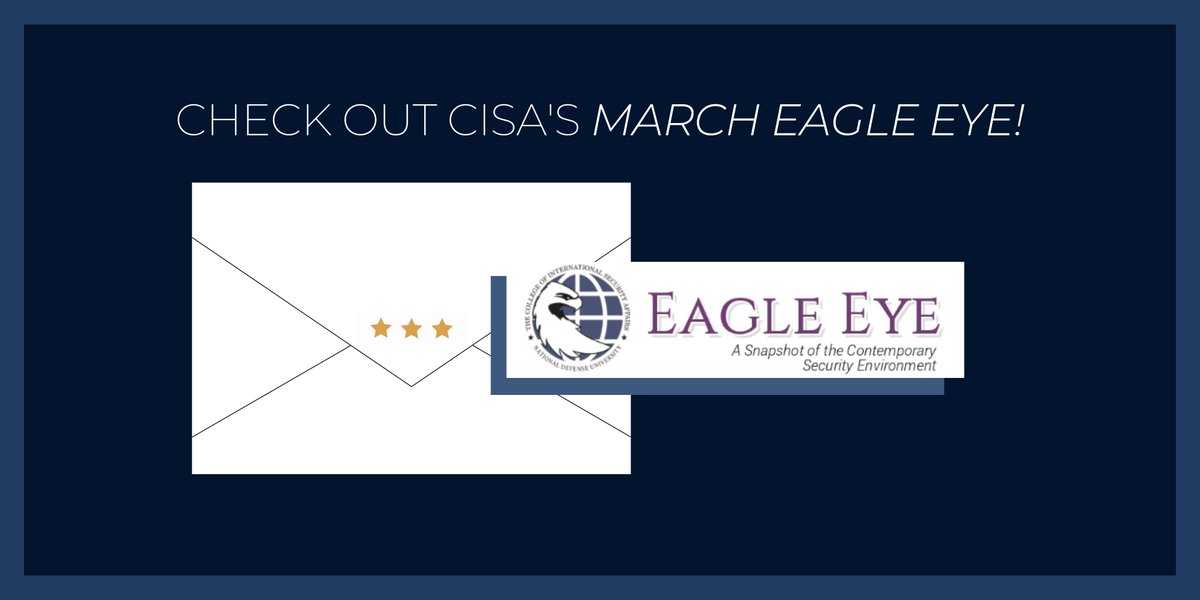 EAGLE EYE | March 2024 | mailchi.mp/3082e38771b6/e… Check out what CISA students, faculty, and alumni have been up to in this month's #newsletter!
