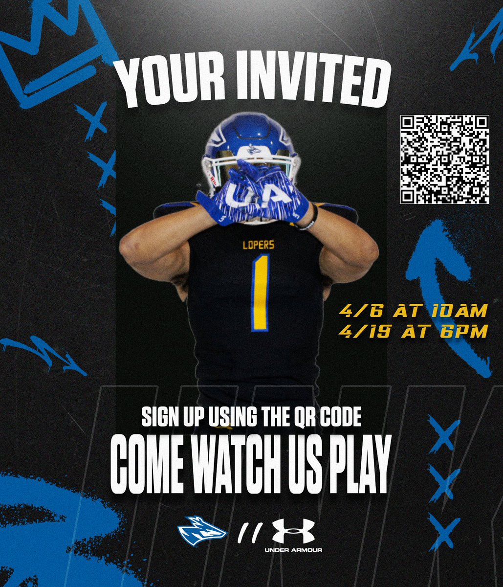 Come watch us compete at Cope Stadium and learn more about our program and staff! Sign up using QR code or contact one of our coaches.