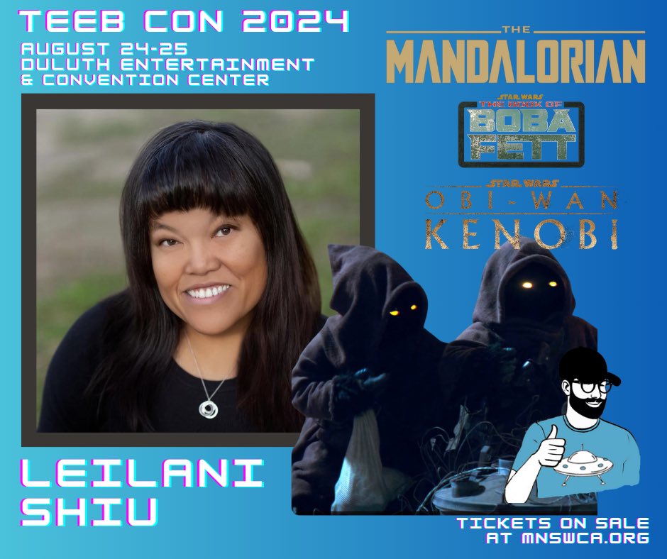 We are so excited to announce <a href="/leilanishiu/">LeilaniShiu</a> as a featured guest at Teeb Con Pop Culture &amp; Gaming Convention this August 24-25! Best known as Teeka the Jawa, Leilani has played many chain the Star Wars universe. Utini!

#teebcon
#jawa 
#duluthconvention