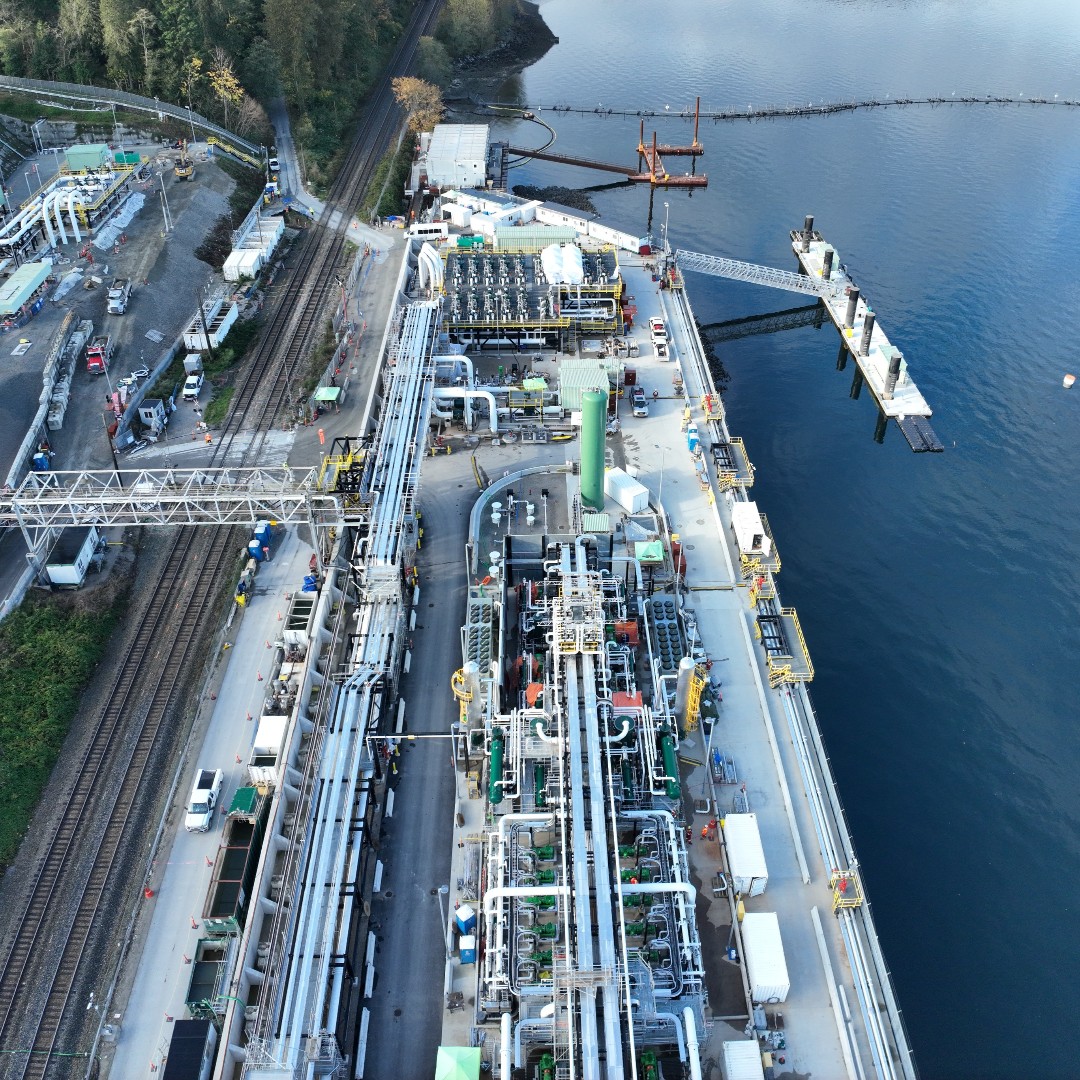 Construction is wrapping up on the Westridge Marine Terminal, part of the Trans Mountain Expansion Project, in Burnaby. Over the last six years, we’ve been working on expanding the terminal and extending the land along the shoreline for new equipment and facilities.