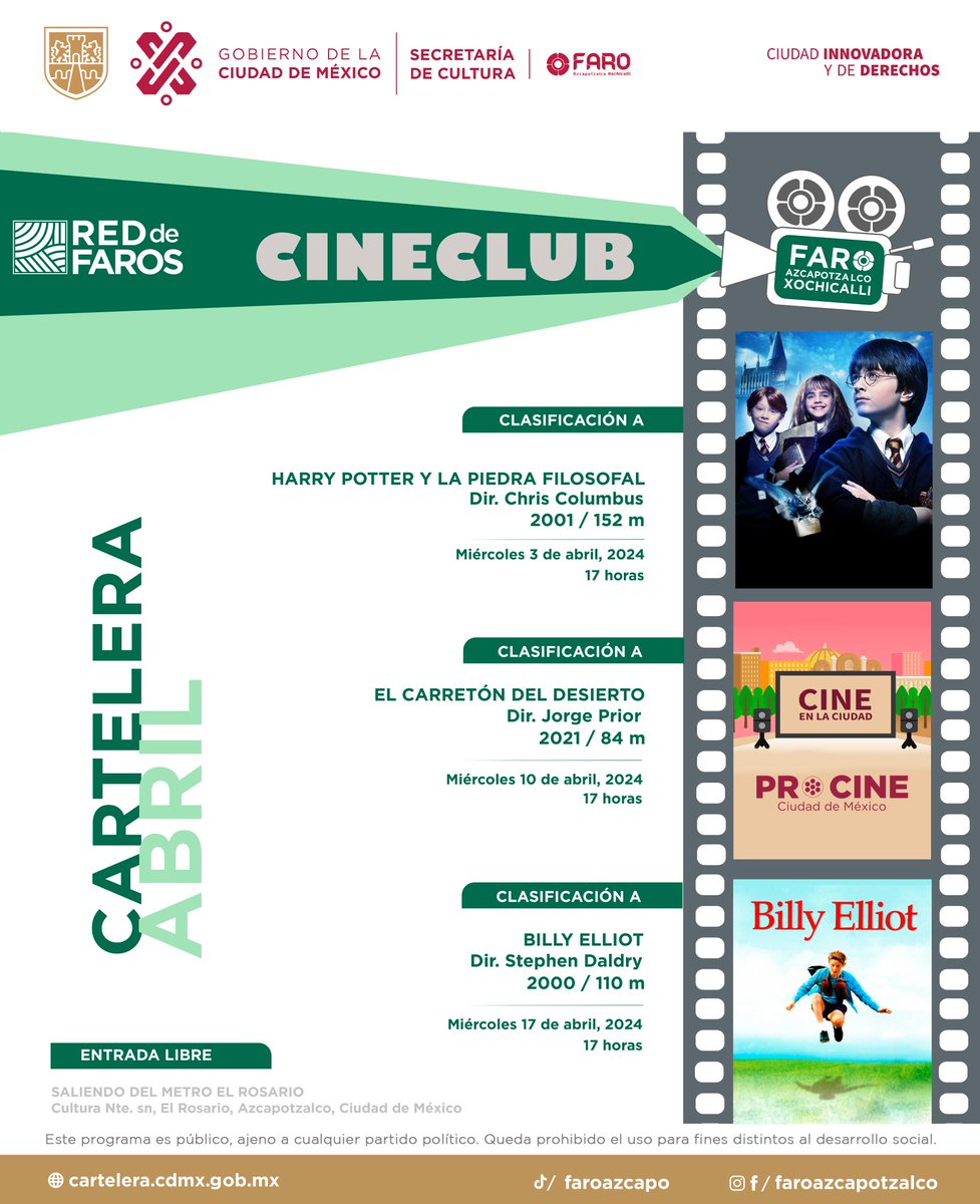 🎥CINECLUB🎥 . Cineclub Xochicalli tiene preparado un ciclo de cine para las infancias. . 🏵️FARO Azcapotzalco Xochicalli, dónde florece la cultura 🏵️