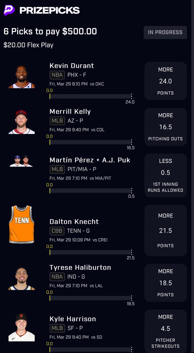 CashLockProps's tweet image. 3/29 PRIZEPICKS FLEX FRIDAY PT 2.

GOOD LUCK IF TAILING 🫡

$25 GIVEAWAY IF CASHES