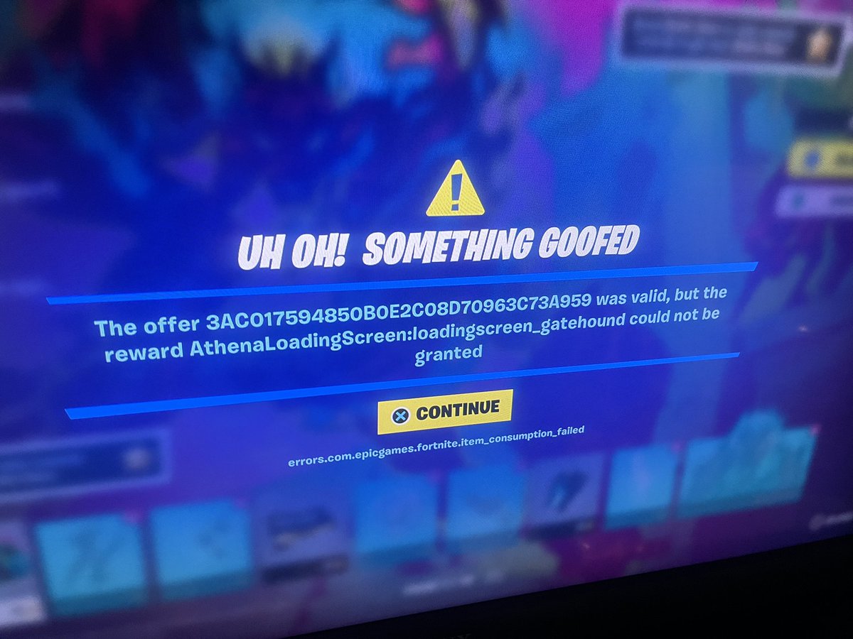 VinDeGriffa's tweet photo. @FortniteStatus @BogdanDembinski They just say report in the game. My son is having a similar issue. https://t.co/GLdJOb3plT