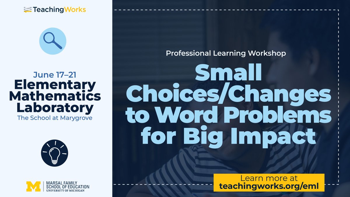 How can we support students to persevere in solving math problems? In Small Choices/Changes to Word Problems for Big Impact, you'll learn strategies for making word problems found in your own curriculum materials more accessible and engaging for students. bit.ly/EML_workshops
