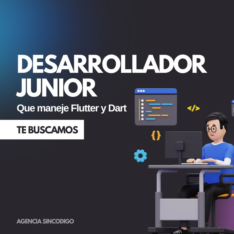 JorgeSinCodigo's tweet image. Si eres un desarrollador con experiencia en Dart y #Flutter esta oferta puede interesarte!

Link: verbose-drill-c9e.notion.site/Desarrollador-…